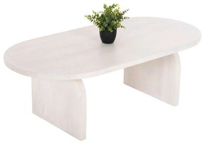 Τραπέζι Σαλονιού Οβάλ Honky HM9691 120x60x40cm Από Μασίφ Mango Ξύλο White Wood