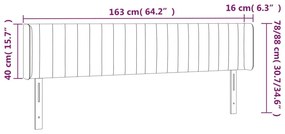 Κεφαλάρι Κρεβατιού LED Ανοιχτό Γκρι 163x16x78/88 εκ. Βελούδινο 3123528
