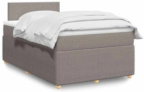 vidaXL Κρεβάτι Boxspring με Στρώμα Taupe 120x190 εκ. Υφασμάτινο