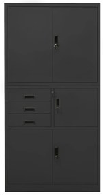 vidaXL Ντουλάπα Γραφείου Ανθρακί 90 x 40 x 180 εκ. Ατσάλινη