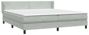 Box Spring κρεβάτι με στρώμα ανοιχτό γκρι 200x220 εκ. Βελούδινο - Γκρι