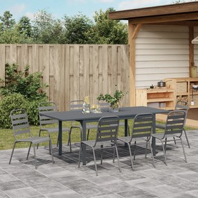 vidaXL 9 Τεμάχιο Σετ Τραπεζαρίας 9 pcs Σκούρο Γκρι Large