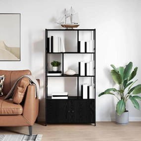 vidaXL Ράφι Βιβλίων Μαύρη δρυς 80 x 30 x 155.5 εκ Επεξεργασμένο ξύλο