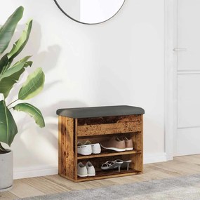 vidaXL Πάγκος παπουτσιών Παλιό ξύλο 62x32x50 cm Κατασκευασμένο ξύλο