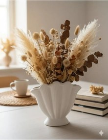 Stewehome βάζο κοχυλιού και μύδια από γύψο Λευκό