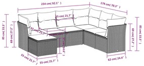 vidaXL Σετ Σαλονιού Κήπου 7 τεμ. Γκρι Συνθετικό Ρατάν με Μαξιλάρια