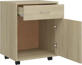 vidaXL Ντουλάπι Τροχήλατο Sonoma Δρυς 45 x 38 x 54 εκ. από Επεξ. Ξύλο