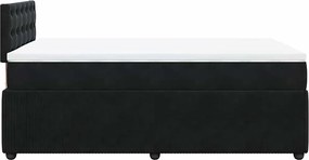 vidaXL Κρεβάτι Boxspring με Στρώμα Μαύρο 120x190 εκ. Βελούδινο