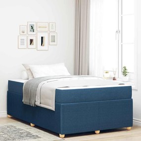 vidaXL Σκελετός Κρεβατιού με στρώμα Μπλε 120 x 190 cm ύφασμα