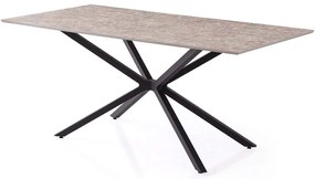 Τραπέζι Nox 974NMB2215 180x90x79cm Stone Effect Grey Mdf,Μέταλλο