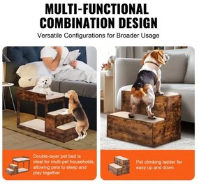 VEVOR Pet Bunk Bed with Stairs Dog/Cat Window Perch Sleeper Couch Medium Size