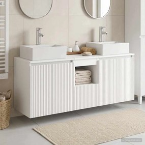 vidaXL Σετ Ντουλαπιών Μπάνιου 3 τμχ. Λευκό 128 x 41 x 79,5 cm