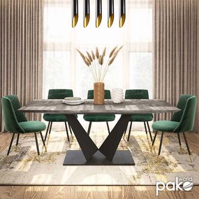 Τραπέζι Gordon pakoworld επεκτεινόμενο γκρι cement μελαμίνης- πόδι μαύρο μέταλλο 160-200x90x75εκ - 093-000008