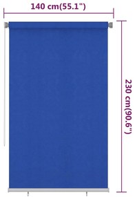 vidaXL Στόρι Σκίασης Ρόλερ Εξωτερικού Χώρου Μπλε 140 x 230 εκ. HDPE