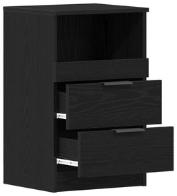 vidaXL κομοδίνο  Μαύρο Δρυς 40x35x65 εκ Made of Engineered Wood