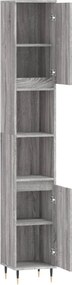 vidaXL Ντουλάπι Μπάνιου Γκρι Sonoma 30x30x190 εκ. Επεξεργασμένο Ξύλο