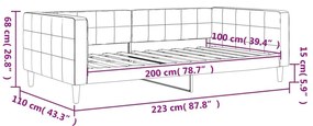 Καναπές Κρεβάτι Σκούρο Πράσινο 100 x 200 εκ. Βελούδινος - Πράσινο