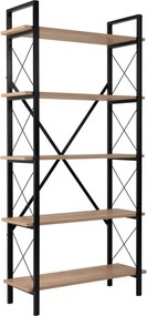 Βιβλιοθήκη Δρυς / Μαύρο ELYSIAN 90x33,5x180