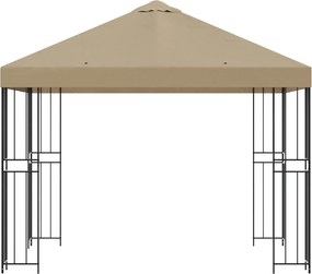 vidaXL Κιόσκι 3 x 3 m Μπεζ Πολυεστέρας και Χάλυβας 190 gsm