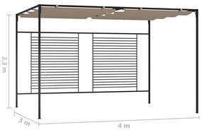 Κιόσκι Γκρι / Μπεζ 3 x 4 x 2,3 εκ. 180 γρ./μ² με Συρόμενη Οροφή - Μπεζ-Γκρι