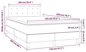 Κρεβάτι Boxspring με Στρώμα Σκούρο Πράσινο 120x200εκ. Βελούδινο - Πράσινο