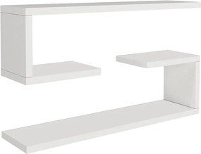 Ραφιέρα τοίχου Jenika Megapap 2 τεμαχίων χρώμα λευκό 60x14,5x18εκ.