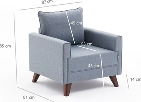 Πολυθρόνα Μπλε BELLA SOFT 81x82x85