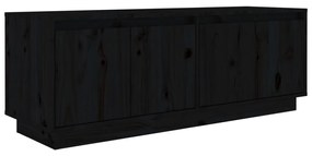vidaXL Έπιπλο Τηλεόρασης Μαύρο 110x34x40 εκ. από Μασίφ Ξύλο Πεύκου