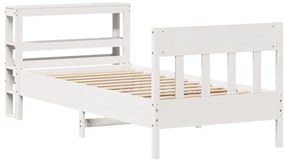 vidaXL Σκελετός Κρεβ. Χωρίς Στρώμα Λευκό 75x190 εκ Μασίφ Πεύκο