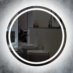 Stewehome Στρογγυλός Καθρέπτης LED Μπάνιου με Κομψό Design Ø75cm