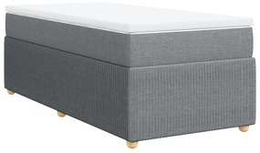 Κρεβάτι Boxspring με Στρώμα Ανοιχτό Γκρι 90x190 εκ. Υφασμάτινο - Γκρι