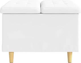 vidaXL Οθωμανικό αποθήκευσης Λευκός 60 x 60 x 45 cm Τεχνητό δέρμα