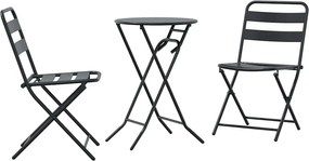 vidaXL Σετ Μπιστρό Κήπου 3 pcs Ανθρακί Ατσάλι