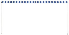 vidaXL Τέντα Συρόμενη Μπλε / Λευκό 250 x 150 εκ.