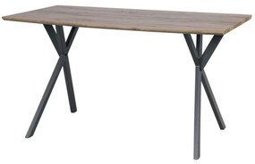 Τραπέζι 617-92-065 140x80x76cm Natural-Black Mdf,Μέταλλο