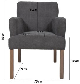 Πολυθρόνα F7 Cross Stich Fylliana Γκρί - Sonoma 70x77x90 εκ. 70x77x90 εκ.