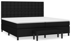 vidaXL Κρεβάτι Boxspring με Στρώμα Μαύρο 200x200 εκ. Υφασμάτινο