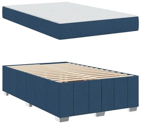 vidaXL Σκελετός Κρεβατιού με στρώμα Μπλε 120 x 200 cm ύφασμα