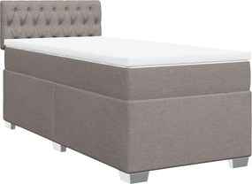 vidaXL Κρεβάτι Boxspring με Στρώμα Taupe 80x200 εκ. Υφασμάτινο