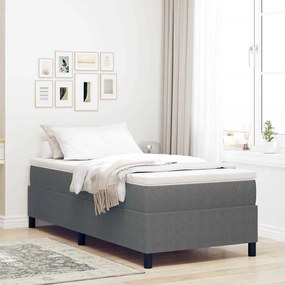 vidaXL Κρεβάτι Box Spring με Στρώμα σε Ανοιχτό Γκρι, 100 x 200 εκ. από ύφασμα κορντούρας