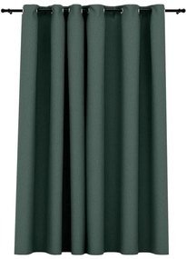 Κουρτίνα Συσκότισης με Όψη Λινού &amp; Τρουκς Πράσινη 290 x 245 εκ. - Πράσινο