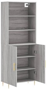 vidaXL Ντουλάπι Γκρι Sonoma 69,5 x 34 x 180 εκ. Επεξεργασμένο Ξύλο