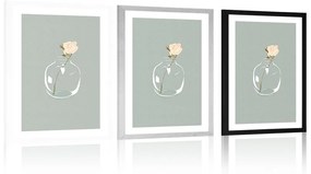 Αφίσα με παρπαστού Λουλούδι σε βάζο σε απλό στιλ - 60x90 silver