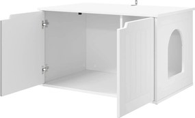 vidaXL Σπίτι Γάτας Λευκό 85 x 55 x 50,5 εκ Επεξεργασμένο ξύλο