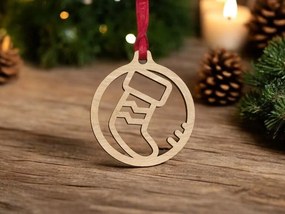 Σετ των 3 Intra απο ξύλο plywood 3mm-4mm πάχος – Χριστουγεννιάτικη κάλτσα μπάλα 20x20 cm INTRAVECTRY-MY545515