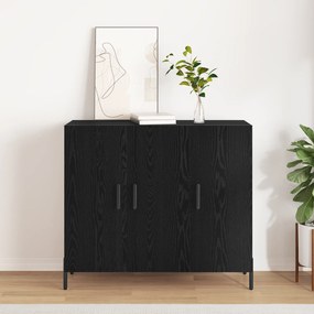 vidaXL Συρταριέρα Μαύρης Δρυς 90x34x80 εκ. Από Επεξεργασμένο Ξύλο