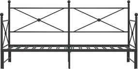 vidaXL Κρεβάτι ημέρας με καρότσα χωρίς στρώμα Μαύρο 75x190 cm Ατσάλι