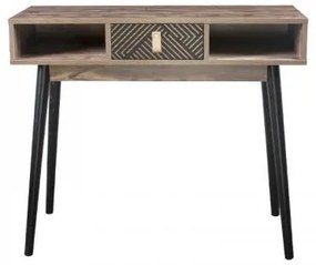 ΚΟΝΣΟΛΑ Fylliana ”Home” ΜΑΥΡΟ ΜΕ GREY OAK 90*35*75 271-00-025