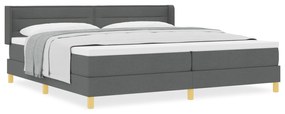 vidaXL Κρεβάτι Box Spring με Στρώμα Σκούρο Γκρι, 200 x 200 εκ. Υφασμάτινη.