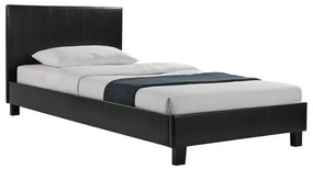 Κρεβάτι Nevil pakoworld 100x200 PU χρώμα μαύρο ματ